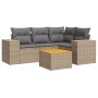Garden sofa set with cushions 5 pieces beige synthetic rattan by , Garden sets - Ref: Foro24-3257760, Price: 368,75 €, Discou...