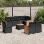 Set aus 8-teiligen Gartensofas und Kissen Kunstrattan schwarz von , Gartensets - Ref: Foro24-3260249, Preis: 575,60 €, Rabatt: %