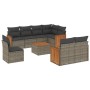 9-teiliges Gartenmöbel-Set und Kissen synthetisches Rattangrau von , Gartensets - Ref: Foro24-3260254, Preis: 604,02 €, Rabat...
