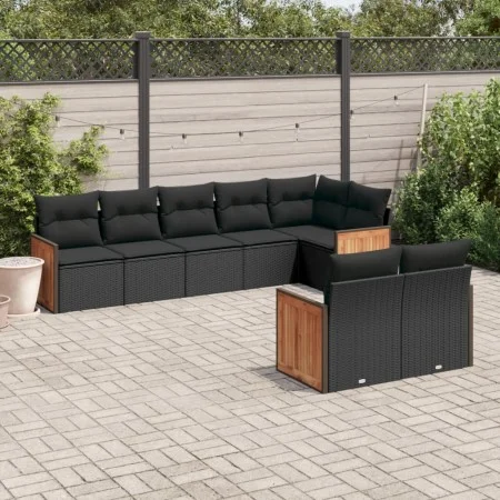 8-piece garden sofa set with black synthetic rattan cushions by , Garden sets - Ref: Foro24-3260228, Price: 534,51 €, Discoun...