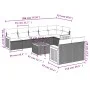 Garden furniture set 9 pieces and gray synthetic rattan cushions by , Garden sets - Ref: Foro24-3260240, Price: 608,88 €, Dis...