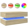 Center table with LED lights Sonoma oak 90x50x40 cm by , Coffee table - Ref: Foro24-839863, Price: 82,27 €, Discount: %