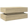 Center table with LED lights Sonoma oak 90x50x40 cm by , Coffee table - Ref: Foro24-839863, Price: 82,27 €, Discount: %
