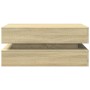 Center table with LED lights Sonoma oak 90x50x40 cm by , Coffee table - Ref: Foro24-839863, Price: 82,27 €, Discount: %