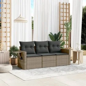 Garden sofa set 3 pieces and gray synthetic rattan cushions by , Garden sets - Ref: Foro24-3252197, Price: 216,81 €, Discount: %