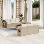 Set aus 7-teiligen Gartensofas und Kissen, synthetisches Rattan, beige von , Gartensets - Ref: Foro24-3252245, Preis: 574,50 ...