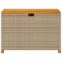 Storage box for garden made of acacia wood with beige rattan 110x55x63cm by , Outdoor storage boxes - Ref: Foro24-366287, Pri...