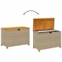 Storage box for garden made of acacia wood with beige rattan 110x55x63cm by , Outdoor storage boxes - Ref: Foro24-366287, Pri...
