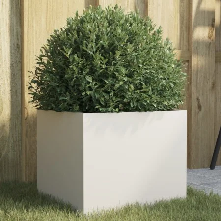 Kaltgewalztes Stahl-Pflanzgefäß weiß 32x30x29 cm von , Töpfe und Pflanzgefäße - Ref: Foro24-841537, Preis: 43,79 €, Rabatt: %