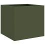 Jardineras 2 unidades acero verde oliva 32x30x29 cm by , Pots and planters - Ref: Foro24-841542, Price: 54,26 €, Discount: %