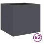 Pflanzkübel 2 Stück aus anthrazitgrauem Stahl, 32x30x29 cm. von , Töpfe und Pflanzgefäße - Ref: Foro24-841540, Preis: 66,26 €...