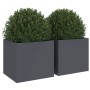 Pflanzkübel 2 Stück aus anthrazitgrauem Stahl, 32x30x29 cm. von , Töpfe und Pflanzgefäße - Ref: Foro24-841540, Preis: 73,39 €...