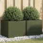 Pflanzgefäße 2 Stück kaltgewalzter Stahl olivgrün 42x40x39 cm von , Töpfe und Pflanzgefäße - Ref: Foro24-841554, Preis: 70,54...