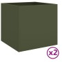 Pflanzgefäße 2 Stück kaltgewalzter Stahl olivgrün 42x40x39 cm von , Töpfe und Pflanzgefäße - Ref: Foro24-841554, Preis: 70,54...