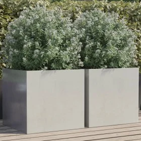 Jardineras 2 unidades acero inoxidable plateado 49x47x46 cm de , Maceteros y jardineras - Ref: Foro24-841568, Precio: 139,53 ...