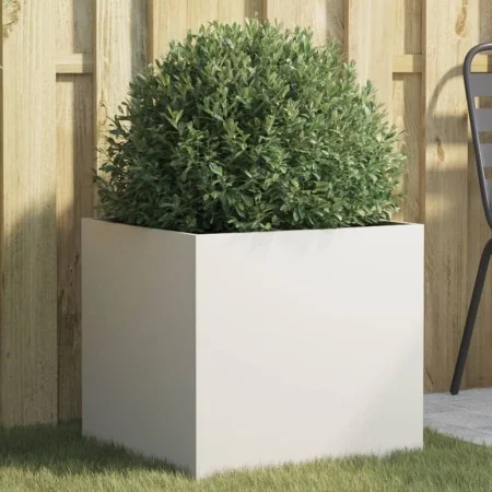 Cold-rolled white steel planter 49x47x46 cm by , Pots and planters - Ref: Foro24-841561, Price: 56,70 €, Discount: %