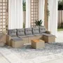 Garden sofa set with beige cushions, 8 pieces, PE rattan. by , Modular outdoor sofas - Ref: Foro24-3224253, Price: 430,71 €, ...