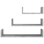 3-teilige Wandregale Sperrholz grauer Beton von vidaXL, Regale und Regale - Ref: Foro24-800202, Preis: 21,67 €, Rabatt: %