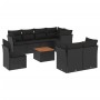 Set aus 8-teiligen Gartensofas und Kissen Kunstrattan schwarz von , Gartensets - Ref: Foro24-3223738, Preis: 573,12 €, Rabatt: %