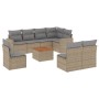 Set de sofás de jardín 9 pzas con cojines ratán sintético beige de , Conjuntos de jardín - Ref: Foro24-3224162, Precio: 540,0...