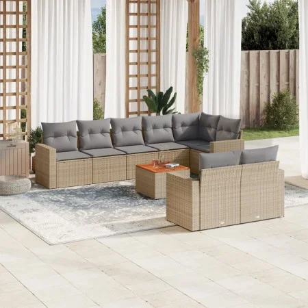 9-piece garden sofa set with beige synthetic rattan cushions by , Garden sets - Ref: Foro24-3224211, Price: 582,66 €, Discoun...