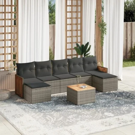 8-piece garden sofa set and gray synthetic rattan cushions by , Garden sets - Ref: Foro24-3260324, Price: 460,45 €, Discount: %