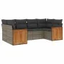 Set de muebles de jardín 6 pzas y cojines ratán sintético gris de , Conjuntos de jardín - Ref: Foro24-3260345, Precio: 420,58...