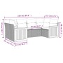6-teiliges Gartenmöbel-Set und graue synthetische Rattankissen von , Gartensets - Ref: Foro24-3260345, Preis: 432,05 €, Rabat...