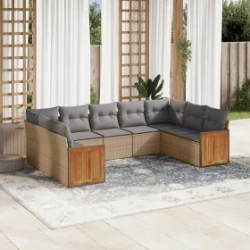 9-teiliges Gartensofa-Set mit beigen synthetischen Rattankissen von , Gartensets - Ref: Foro24-3260358, Preis: 604,36 €, Raba...