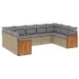9-teiliges Gartensofa-Set mit beigen synthetischen Rattankissen von , Gartensets - Ref: Foro24-3260358, Preis: 604,36 €, Raba...