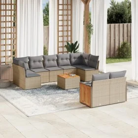 Gartensofa-Set mit beigen Kissen, 10-teilig, synthetisches Rattan von , Gartensets - Ref: Foro24-3260379, Preis: 645,29 €, Ra...