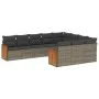 Garden sofa set 10 pieces with gray synthetic rattan cushions by , Garden sets - Ref: Foro24-3260422, Price: 624,31 €, Discou...