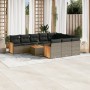 Set mit 11 Gartensofas und Kissen synthetisches Rattangrau von , Gartensets - Ref: Foro24-3260429, Preis: 631,58 €, Rabatt: %