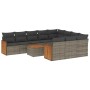 Set mit 11 Gartensofas und Kissen synthetisches Rattangrau von , Gartensets - Ref: Foro24-3260429, Preis: 631,58 €, Rabatt: %