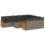 Set mit 11 Gartensofas und Kissen synthetisches Rattangrau von , Gartensets - Ref: Foro24-3260429, Preis: 664,07 €, Rabatt: %