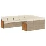 Gartensofa-Set mit 10-teiligen beigen Kissen aus synthetischem Rattan. von , Gartensets - Ref: Foro24-3260420, Preis: 676,85 ...