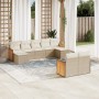 9-piece garden sofa set with beige synthetic rattan cushions by , Garden sets - Ref: Foro24-3260483, Price: 592,88 €, Discoun...
