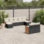 Set aus 8-teiligen Gartensofas und Kissen Kunstrattan schwarz von , Gartensets - Ref: Foro24-3260481, Preis: 564,17 €, Rabatt: %