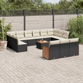 14-teiliges Gartensofa-Set mit schwarzen synthetischen Rattankissen von , Gartensets - Ref: Foro24-3260544, Preis: 823,86 €, ...
