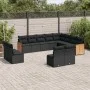 Set Gartensofas 12 Stück Kissen synthetisches Rattan schwarz von , Gartensets - Ref: Foro24-3260550, Preis: 741,63 €, Rabatt: %