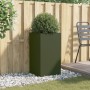 Cold-rolled steel planter in olive green, 42x38x75 cm. by , Pots and planters - Ref: Foro24-841580, Price: 67,81 €, Discount: %