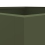 Cold-rolled steel planter in olive green, 42x38x75 cm. by , Pots and planters - Ref: Foro24-841580, Price: 67,81 €, Discount: %