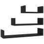 3-piece black plywood wall shelves by vidaXL, Shelves and shelves - Ref: Foro24-800199, Price: 18,63 €, Discount: %