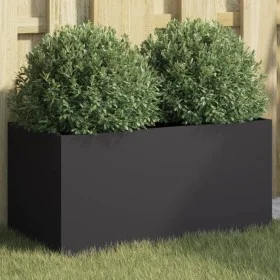 Pflanzkübel aus kaltgewalztem Stahl in Schwarz 62x30x29 cm von , Töpfe und Pflanzgefäße - Ref: Foro24-841589, Preis: 49,83 €,...