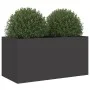 Pflanzkübel aus kaltgewalztem Stahl in Schwarz 62x30x29 cm von , Töpfe und Pflanzgefäße - Ref: Foro24-841589, Preis: 49,83 €,...