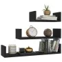 3-piece black plywood wall shelves by vidaXL, Shelves and shelves - Ref: Foro24-800199, Price: 18,63 €, Discount: %