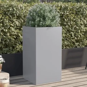 Galvanized silver steel planter 42x38x75 cm by , Pots and planters - Ref: Foro24-841582, Price: 56,14 €, Discount: %