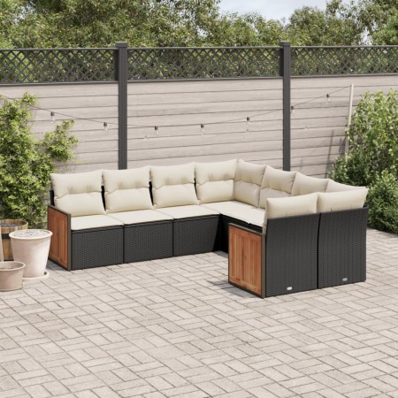 8-teiliges Gartensofa-Set und schwarze synthetische Rattankissen von , Gartensets - Ref: Foro24-3260635, Preis: 503,92 €, Rab...