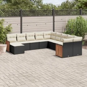Garden sofa set 11 pieces and black synthetic rattan cushions by , Garden sets - Ref: Foro24-3260649, Price: 641,64 €, Discou...