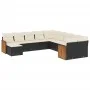 Garden sofa set 11 pieces and black synthetic rattan cushions by , Garden sets - Ref: Foro24-3260649, Price: 641,64 €, Discou...